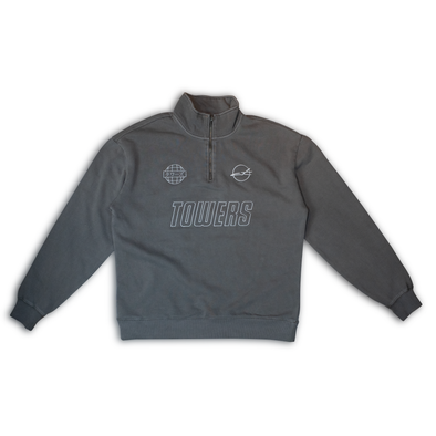 Towers Drift 3/4 Zip Sweater - Coal