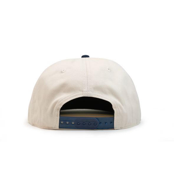 Towers Research Snapback Hat - Cream Navy