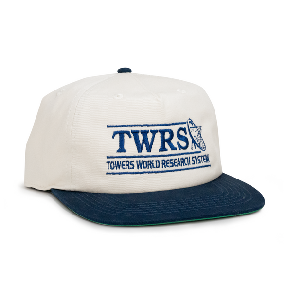 Towers Research Snapback Hat - Cream Navy