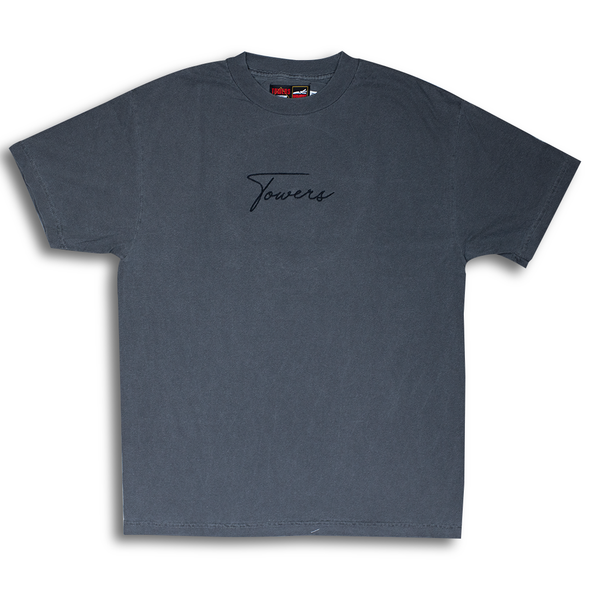 Towers Line Tee Shirt - Washed Black