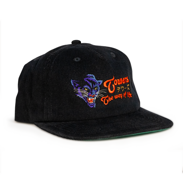 Towers Panther Corduroy Snapback - Black