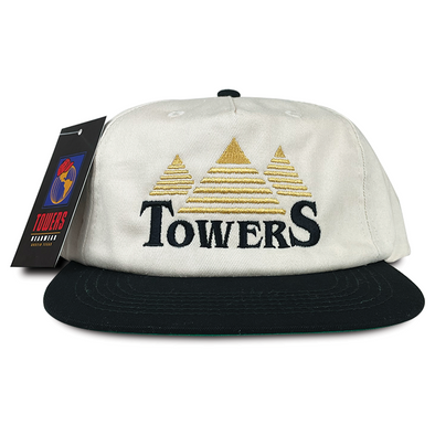 Towers Pyramids Snapback Hat- Cream Black