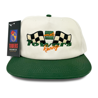 Towers Raceway Snapback Hat- Cream Green