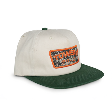 Towers Branch Patch Snapback Hat - Cream/Green