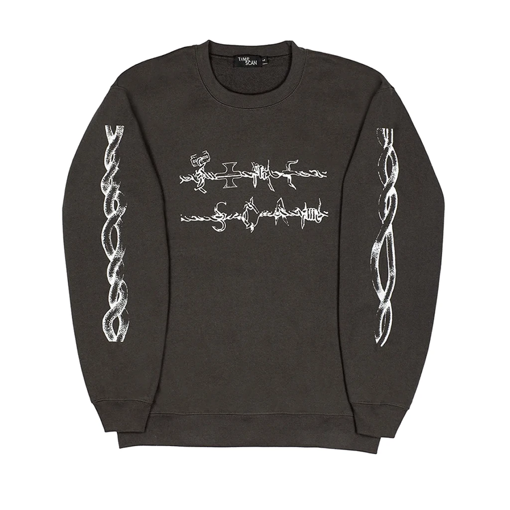 Time Scan Barbed Wire Crewneck - Black