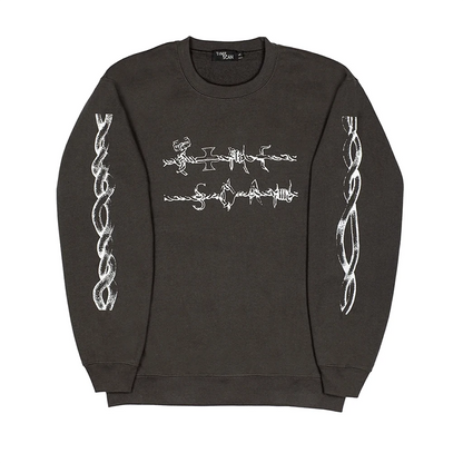 Time Scan Barbed Wire Crewneck - Black