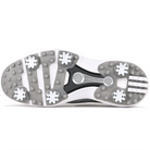 Close-up of Adidas x Metalwood Studios MC70 golf shoe sole on a white background