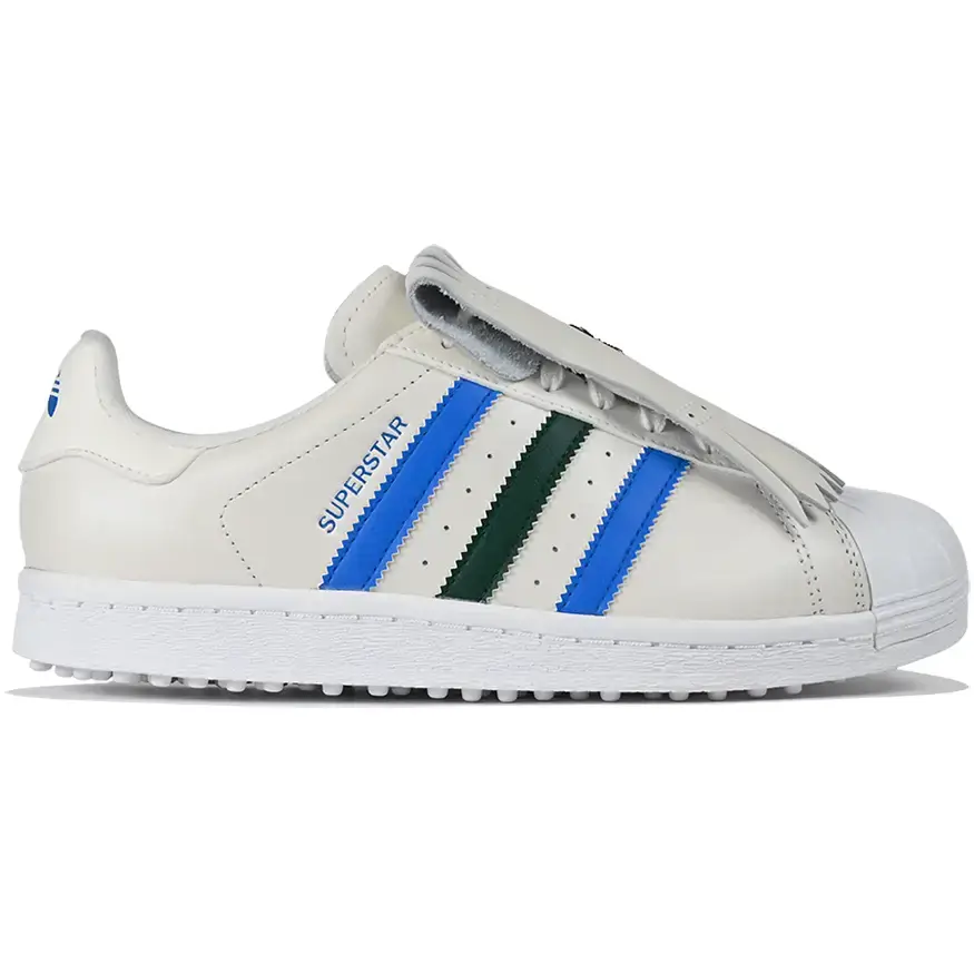Adidas Rolling Links Superstar Spikeless Golf Shoes White Collegiate Green Blue Bird 10.5