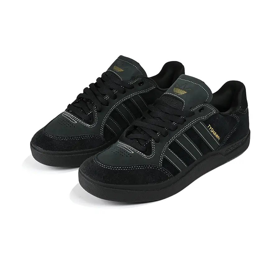 Adidas Tyshawn Low Shoes Black White Gold Meltallic 8.5