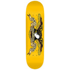 Anti Hero Skateboards DBX Eagle Deck in yellow, featuring a bold eagle graphic and classic design, 8.25" x 32".