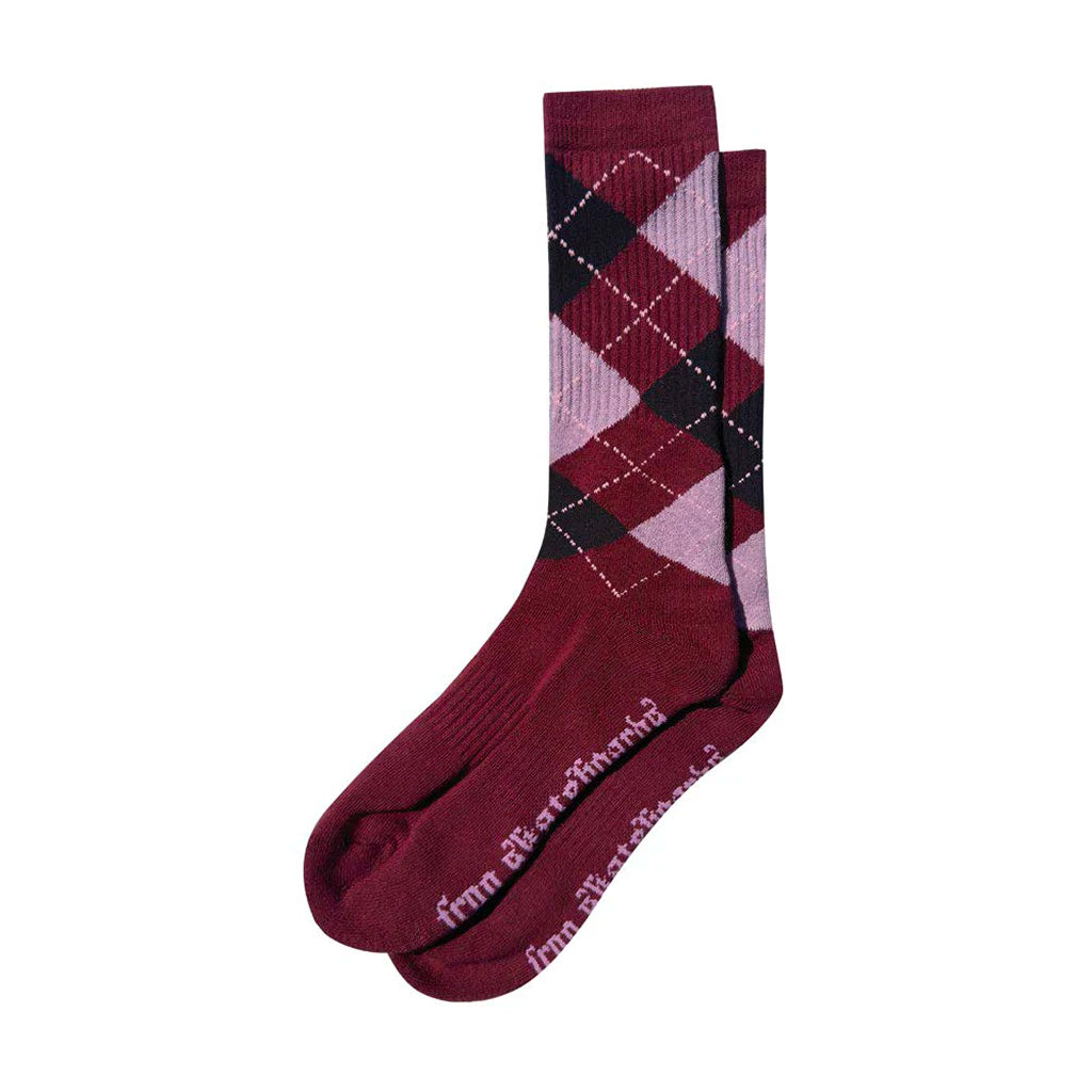 Frog Skateboards Argyle Socks - Maroon