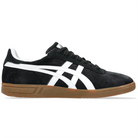 Asics GEL-Vickka Pro Skateboarding Shoe in black and white with brown sole, designed for stability in skateboarding.