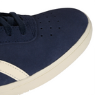 Toe box of Midnight navy ASICS GEL-Vickka Pro skateboard sneaker with 'Onitsuka' branding on a white background