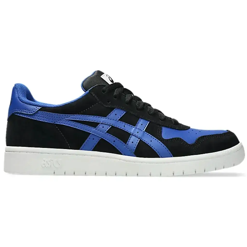 Asics Japan Pro Skateboarding Shoe in black and blue, designed for skateboarding with enhanced insole support.