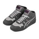 A pair of Graphite grey and clay grey ASICS Japan Mid Pro skateboard sneakers with 'Onitsuka' branding on a white backgorund