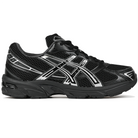 Black ASICS Sportstyle GEL-1130 with pure silver sneaker 'Onitsuka' branding on a white background