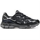 Graphite grey and black Asics Sportstyle GEL-NYC mens lifestyle sneaker with 'Onitsuka' branding on a white background