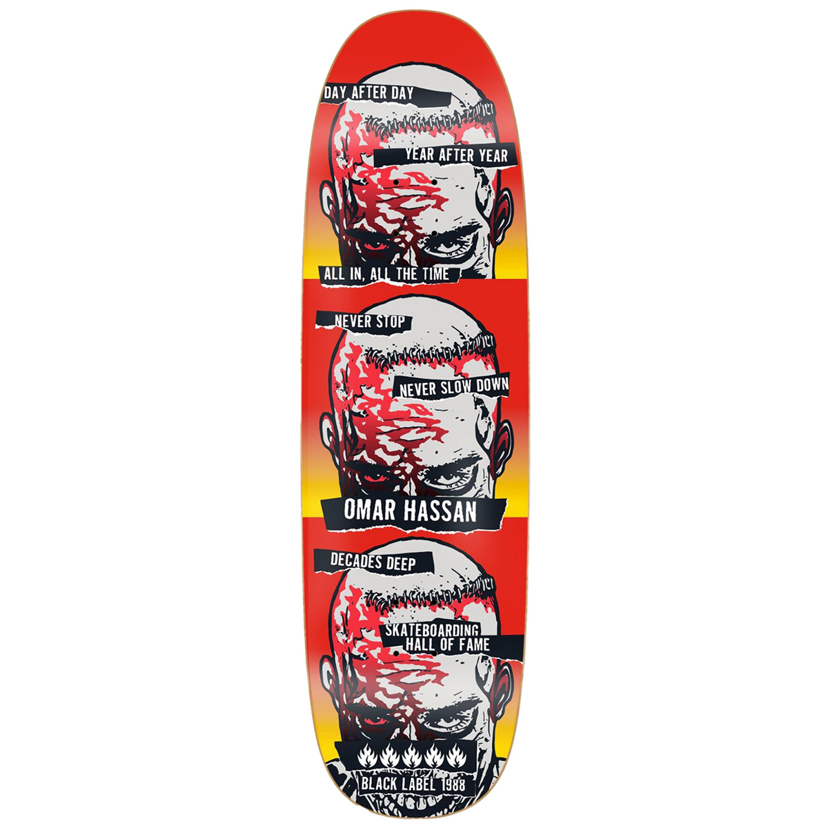 スケートボード Black label Omar Hassan Operation 9 Black Label Skateboards Omar Hassan Never Stop Deck 9.25 | No