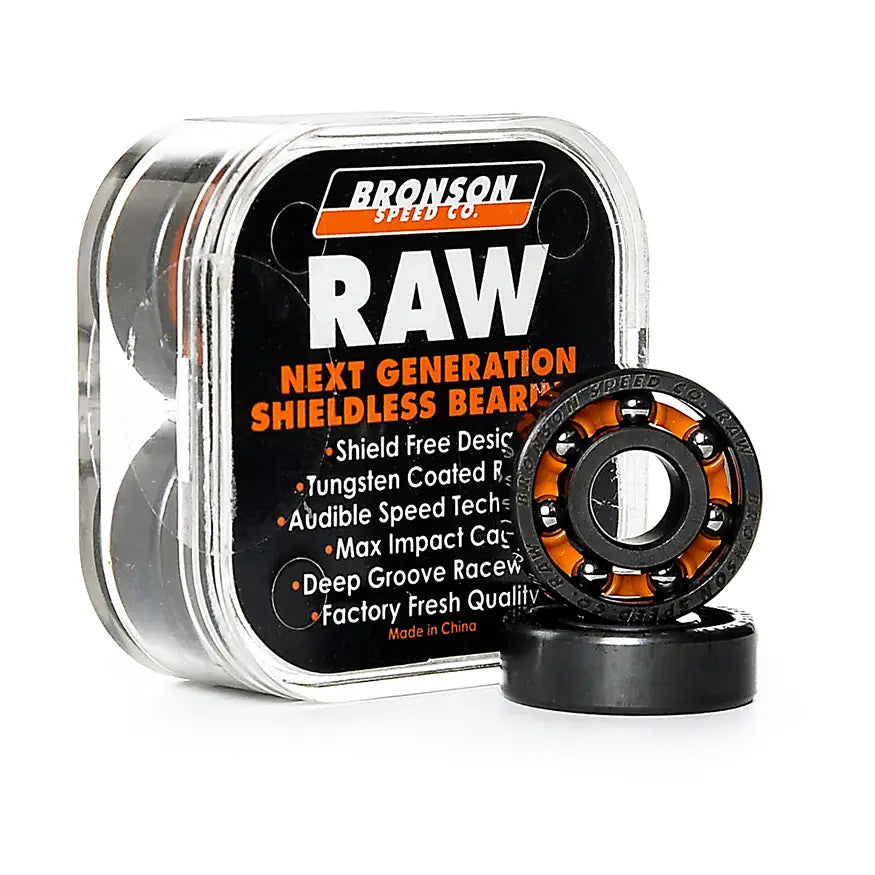 BRONSON RAW bearing ブロンソン Bronson Speed Co. Raw Skateboard Bearings - 8 Pack | No-Comply ATX