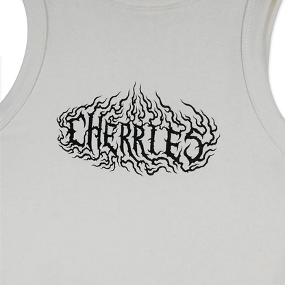 Cherries Wheels Flame Logo Tank - Natural