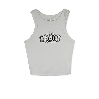 Cherries Wheels Flame Logo Tank - Natural