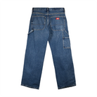 Dickies blue jeans with a brand logo on a white background