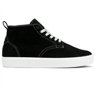 Emerica Spanky Hi black skateboarding shoes with white sole, perfect for casual style and skate performance.