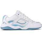 White and blue éS Skateboarding TJ Rogers pro model sneaker on a white background