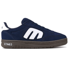 Navy gum Etnies Skateboarding Locut men's skateboard sneaker with brand logo on a white background