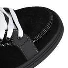 Toe box of Black and white Etnies SAL23 men's skateboarding sneaker with number 23 on a white background
