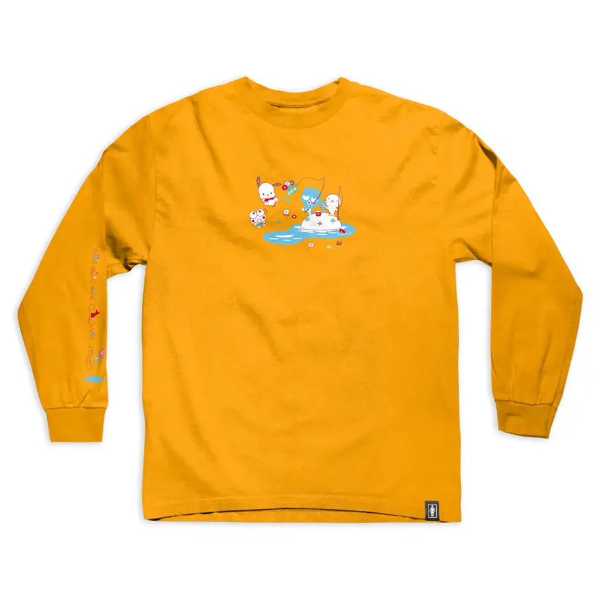 Girl Skateboards x Hello Kitty Fishing L/S Tee Shirt - Gold M