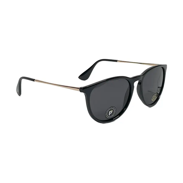Glassy Sierra Polarized Sunglasses - Black/Gold Blue Mirror