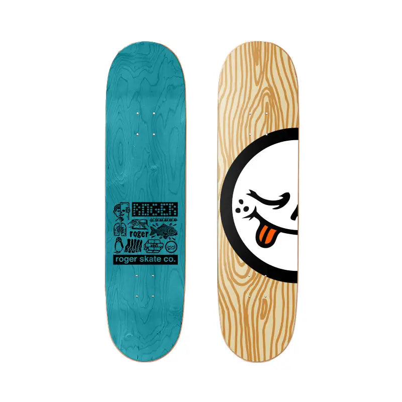 Roger Skate Co. Half Roger Woodgrain Mini Deck 7.25