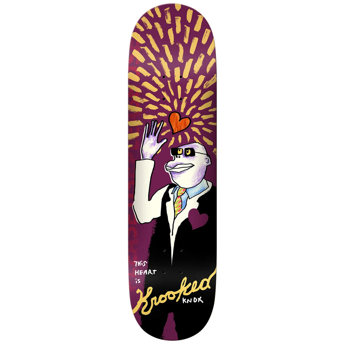 Krooked Skateboards Knox This Heart Deck 8.5 | No-Comply ATX – No