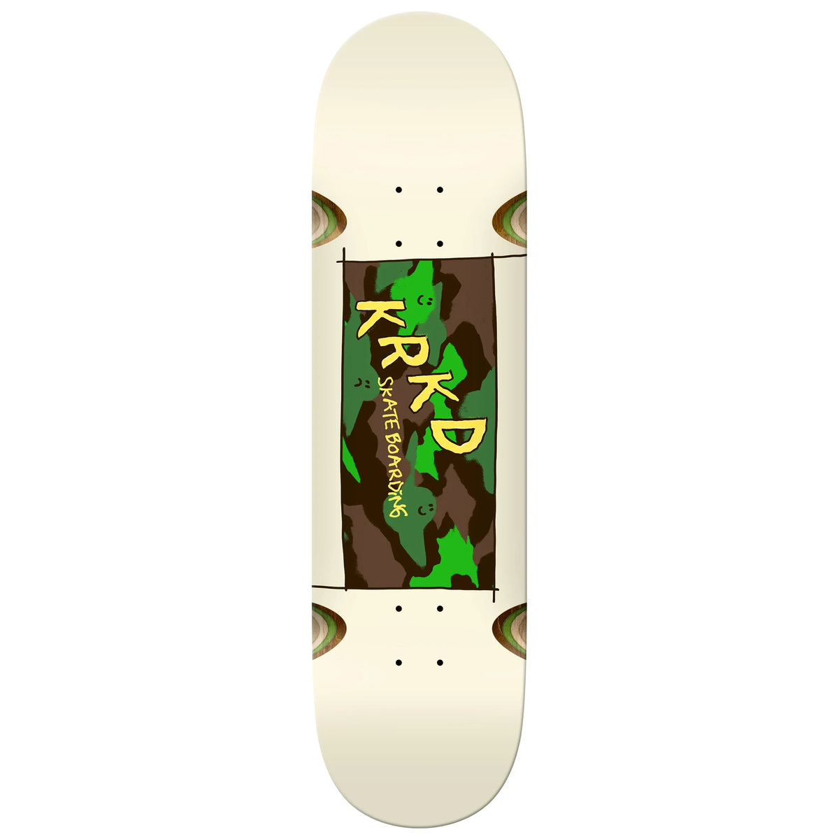 Krooked Skateboards TM Kamo White Deck 8.5 | No-Comply ATX – No