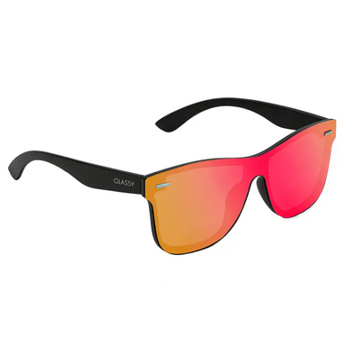 Glassy Leonard Premium Sunglasses - Black/Red Mirror