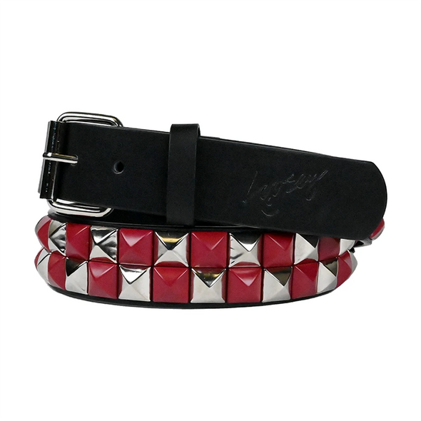 Loosey Checkered Studded Belt - Red