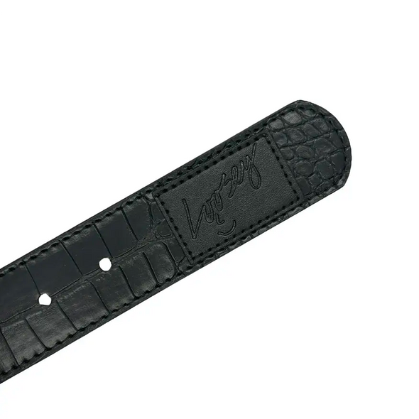 Loosey Croc Skin Belt - Black