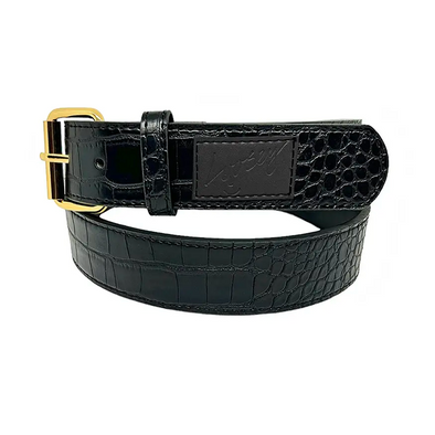 Loosey Croc Skin Belt - Black