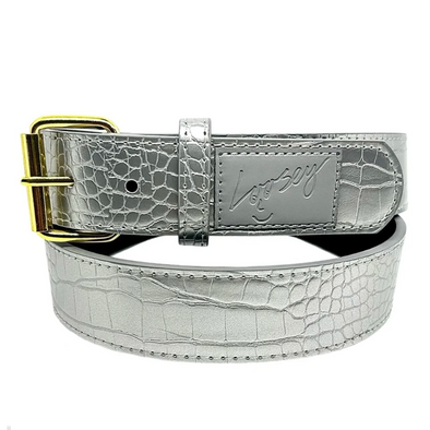 Loosey Croc Skin Belt - Silver