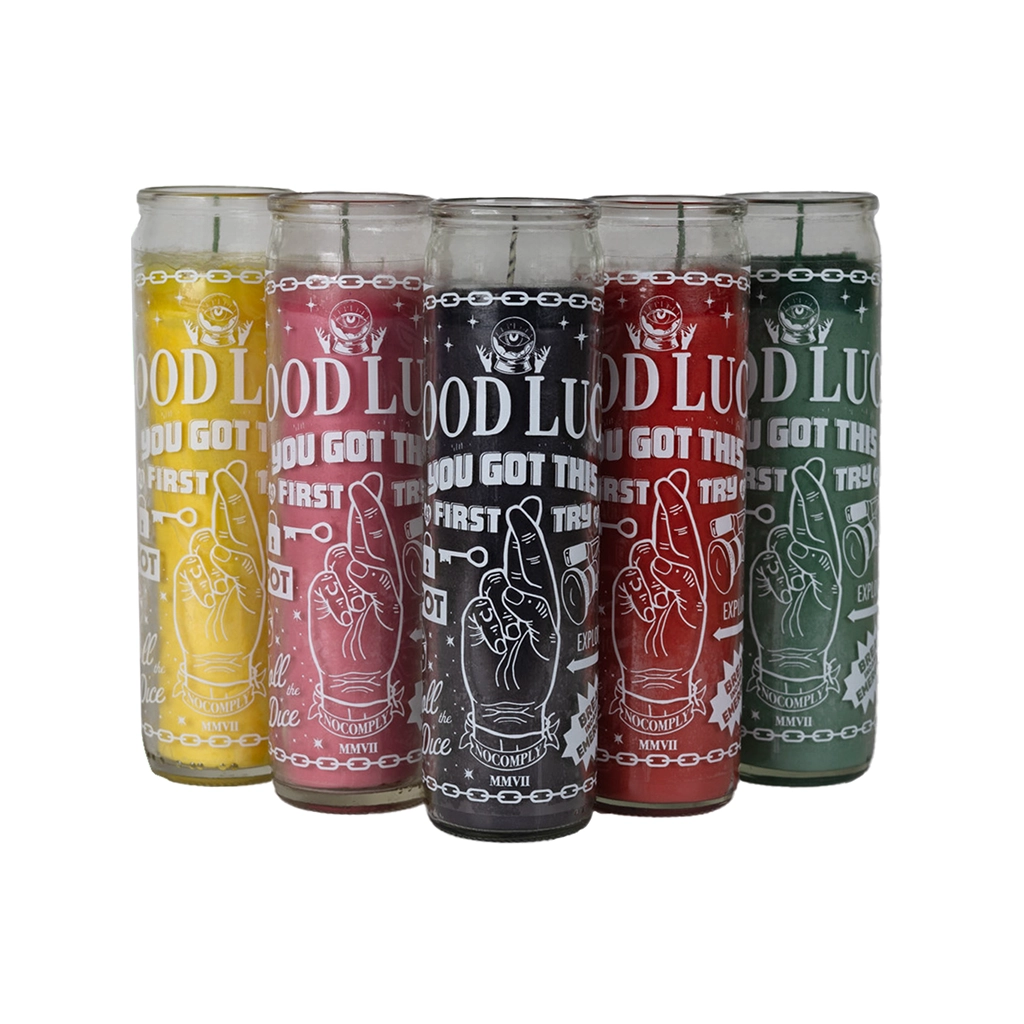 No-Comply Skateshop lucky candles on a white background