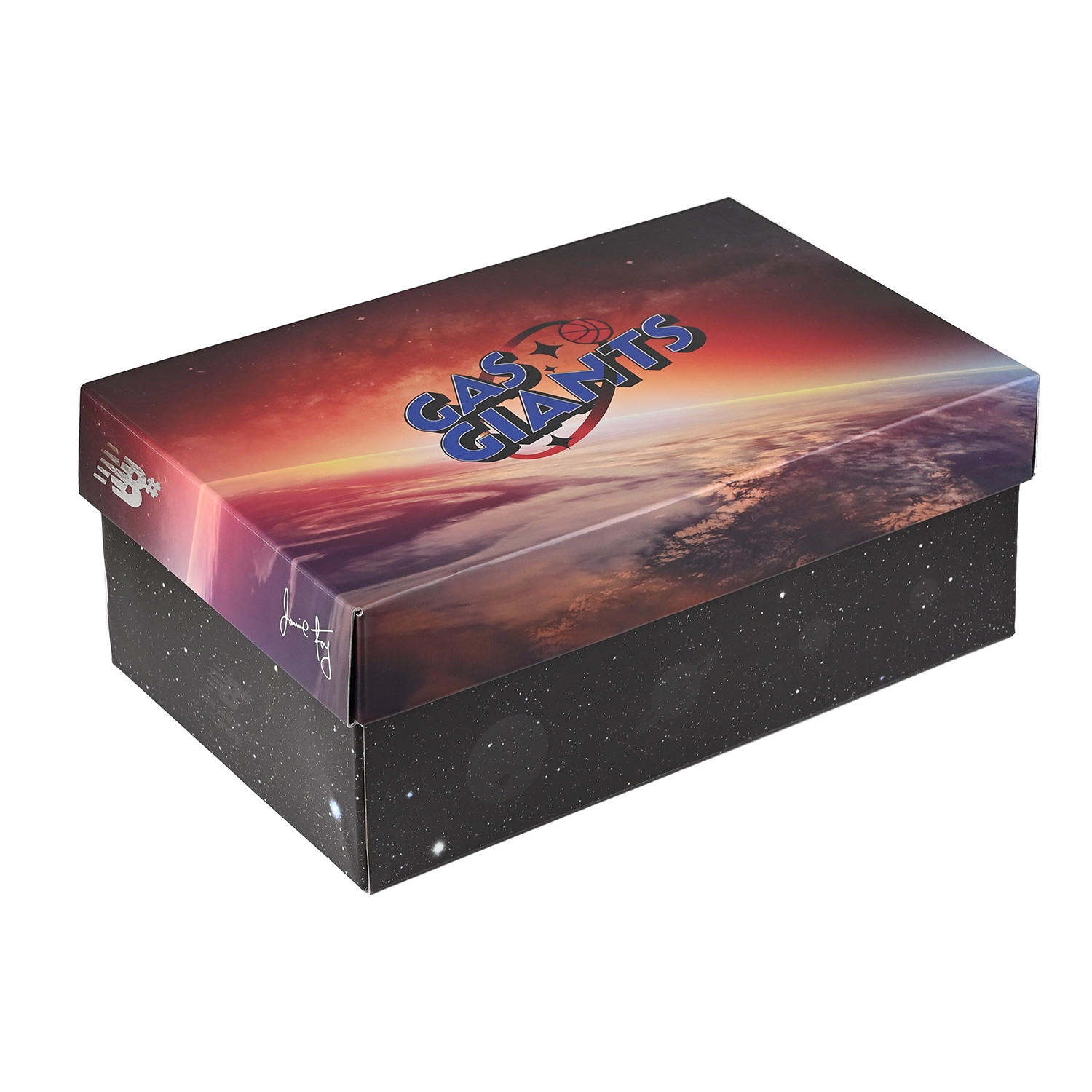 Special box for white blue black New Balance Numeric x Gas Giants NM306 Cup Jamie Foy pro model men's skateboard sneakers on a white background