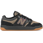 Black and arid stone New Balance Numeric x No-Comply NM480 skateboard sneaker on a white background