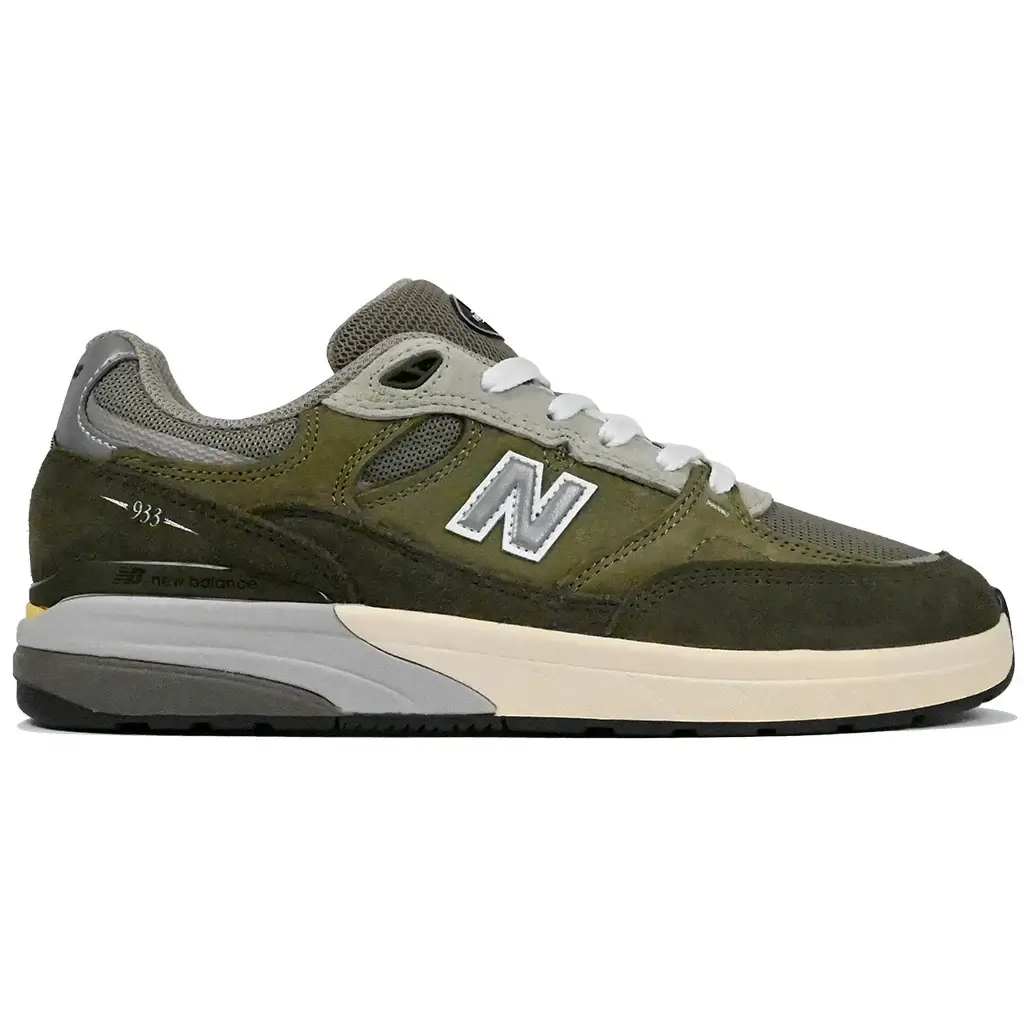 New Balance Numeric NM933 Skate Shoe - Olive Green/White | No