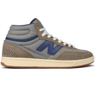 New Balance Numeric NM440 V2 High skateboarding shoe in gray and blue with high-top design and durable materials.