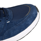Toe box of NB navy New Balance Numeric NM933 Andrew Reynolds pro model skateboard sneaker on a white background