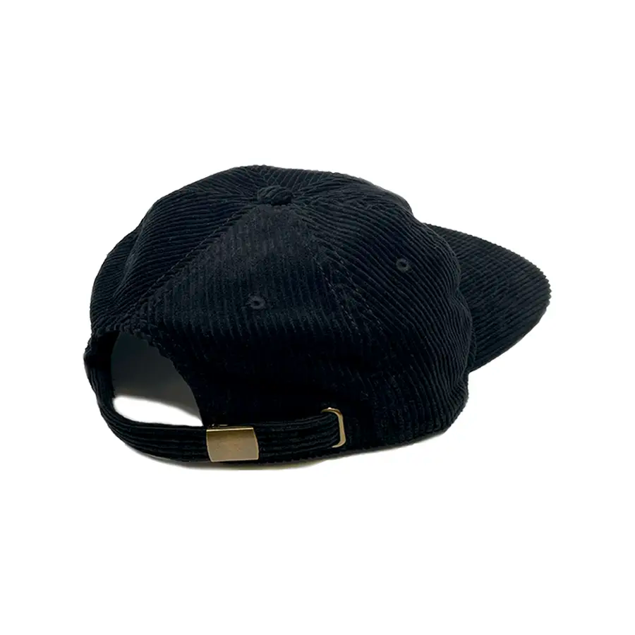 No-Comply Script Check Corduroy Hat - Black