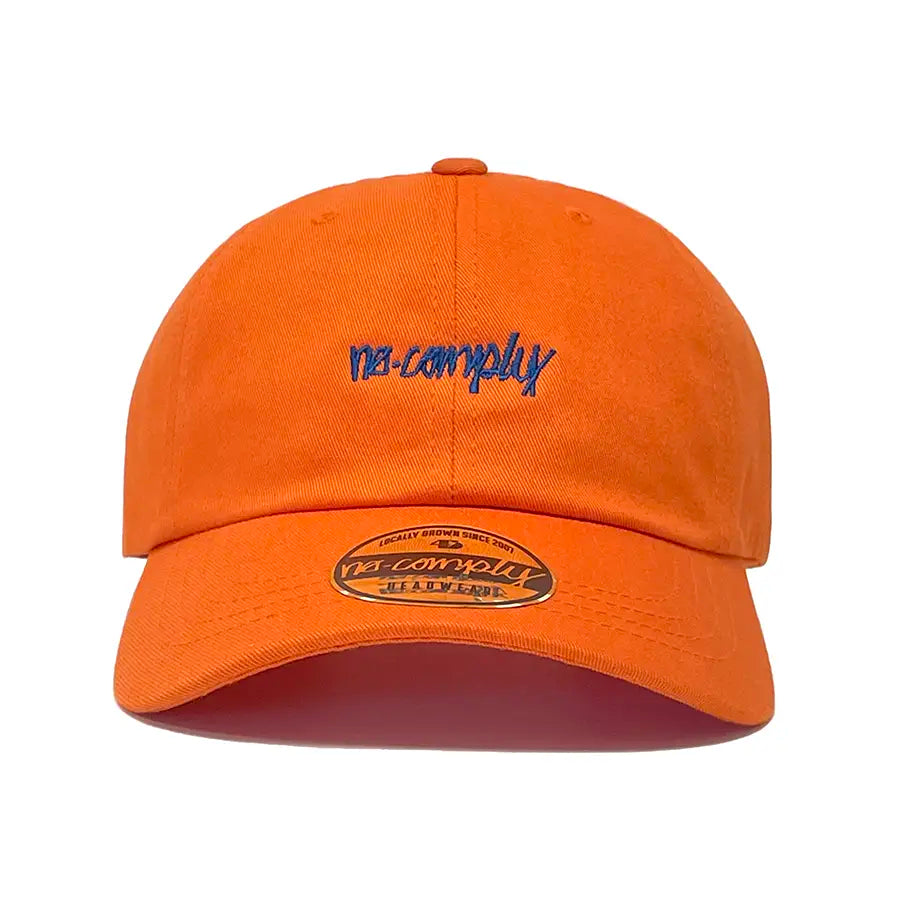 No-Comply Cut-Off Script Dad Hat - Orange