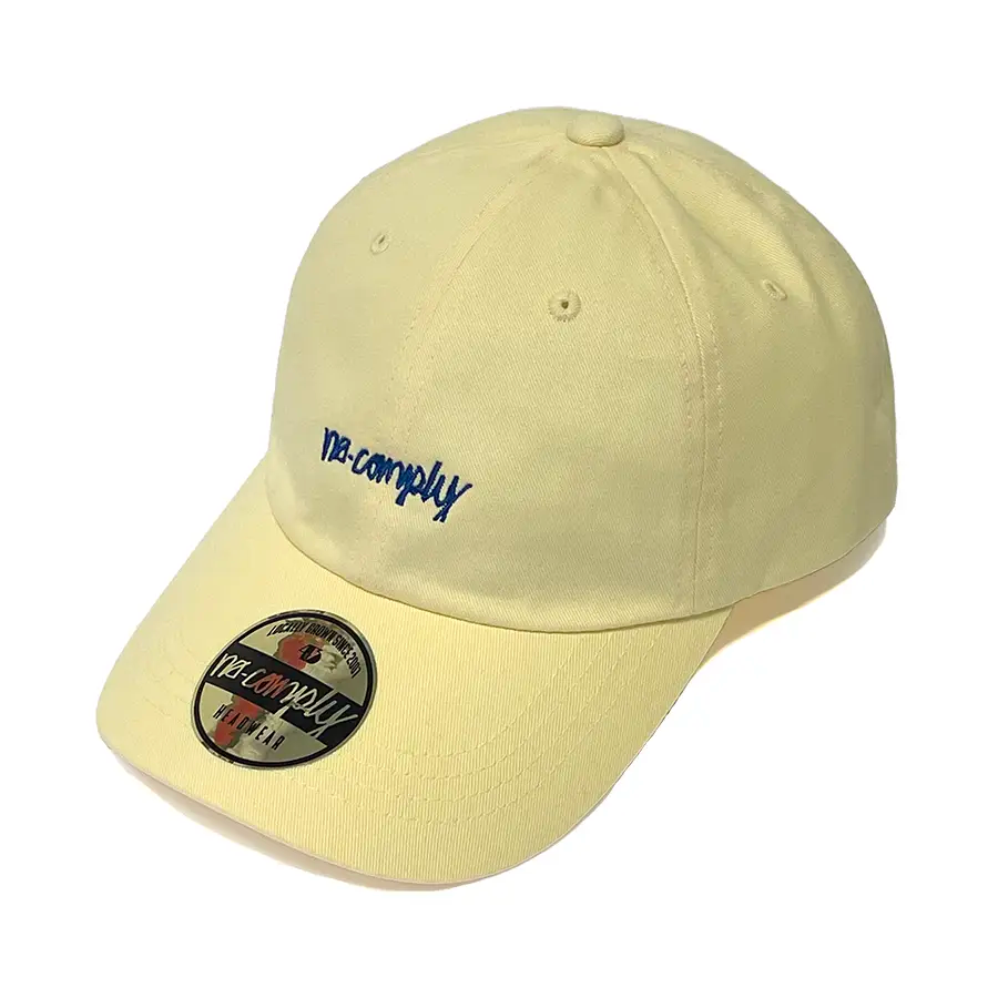 No-Comply Cut-Off Script Dad Hat - Yellow