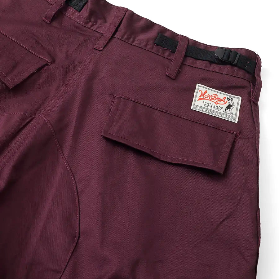 No-Comply Cargo Skate Pants - Burgundy